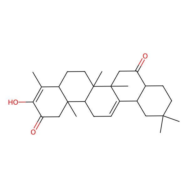 2D Structure of 3-Hydroxy-4,6a,6b,11,11,14b-hexamethyl-1,4a,5,6,7,8a,9,10,12,12a,14,14a-dodecahydropicene-2,8-dione