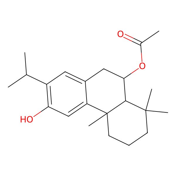 2D Structure of (3-Hydroxy-4b,8,8-trimethyl-2-propan-2-yl-5,6,7,8a,9,10-hexahydrophenanthren-9-yl) acetate