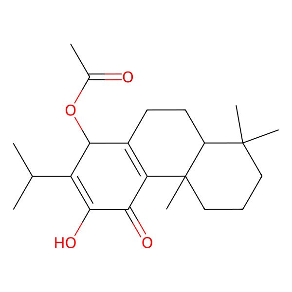 2D Structure of (3-hydroxy-4b,8,8-trimethyl-4-oxo-2-propan-2-yl-5,6,7,8a,9,10-hexahydro-1H-phenanthren-1-yl) acetate 2D Structure of (3-hydroxy-4b,8,8-trimethyl-4-oxo-2-propan-2-yl-5,6,7,8a,9,10-hexahydro-1H-phenanthren-1-yl) acetate
