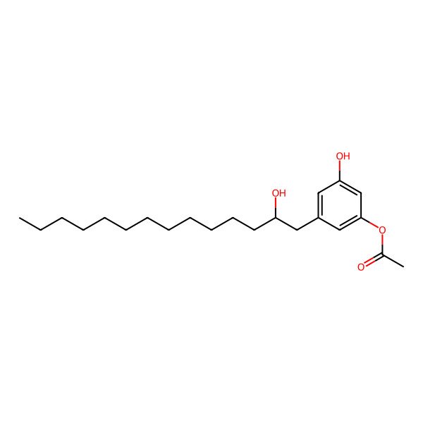 2D Structure of [3-hydroxy-5-[(2S)-2-hydroxytetradecyl]phenyl] acetate