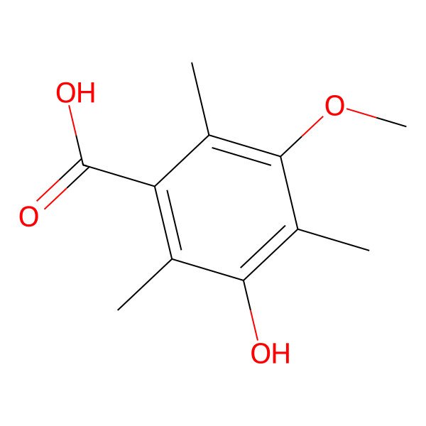 2D Structure of 3-Hydroxy-5-methoxy-2,4,6-trimethylbenzoic acid