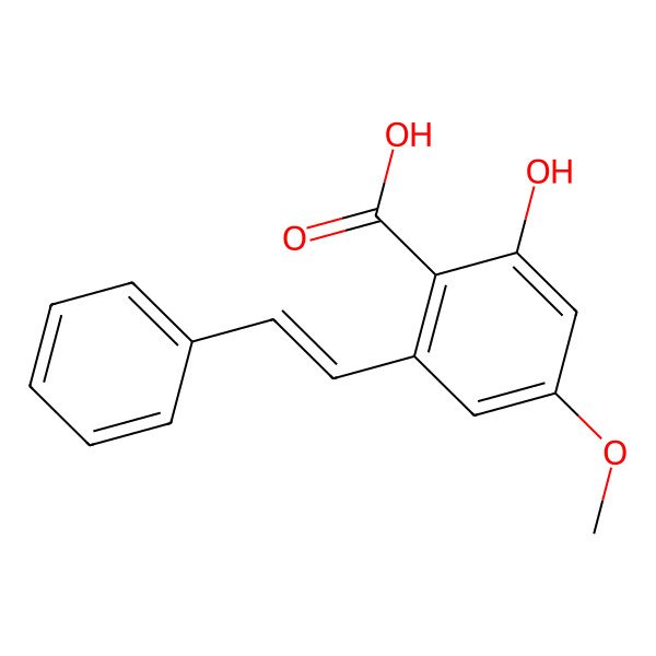 2D Structure of 3-Hydroxy-5-methoxystilbene-2-carboxylic acid