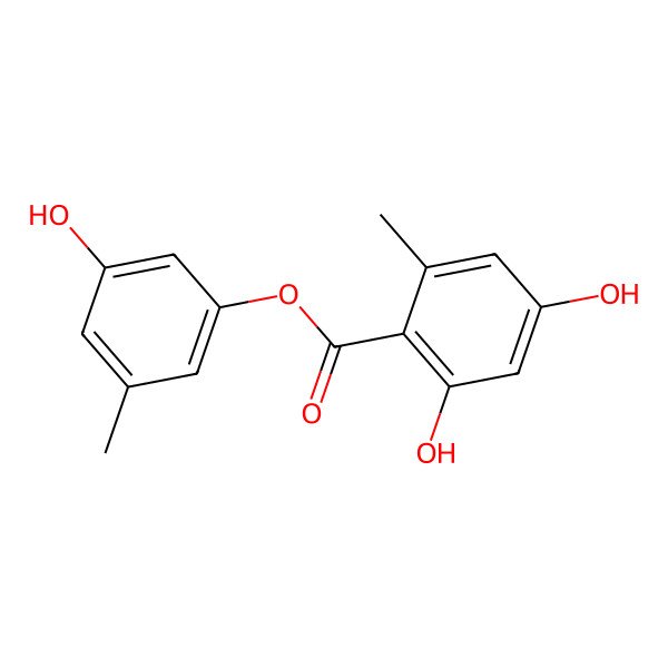 2D Structure of 3-Hydroxy-5-methylphenyl 2,4-dihydroxy-6-methylbenzoate