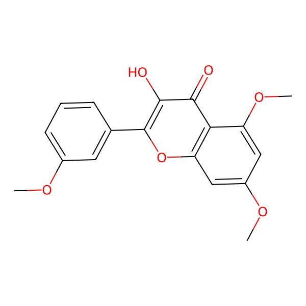 2D Structure of 3-Hydroxy-5,7-dimethoxy-2-(3-methoxyphenyl)chromen-4-one