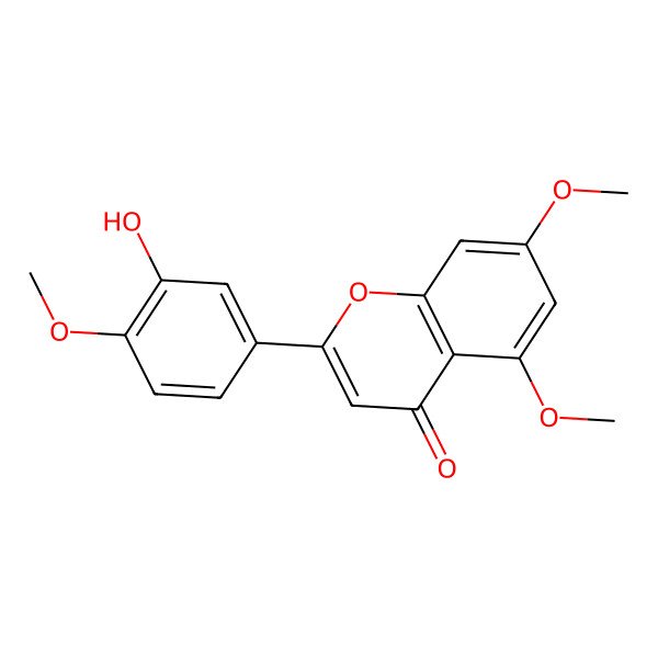2D Structure of 3'-Hydroxy-5,7,4'-trimethoxyflavone