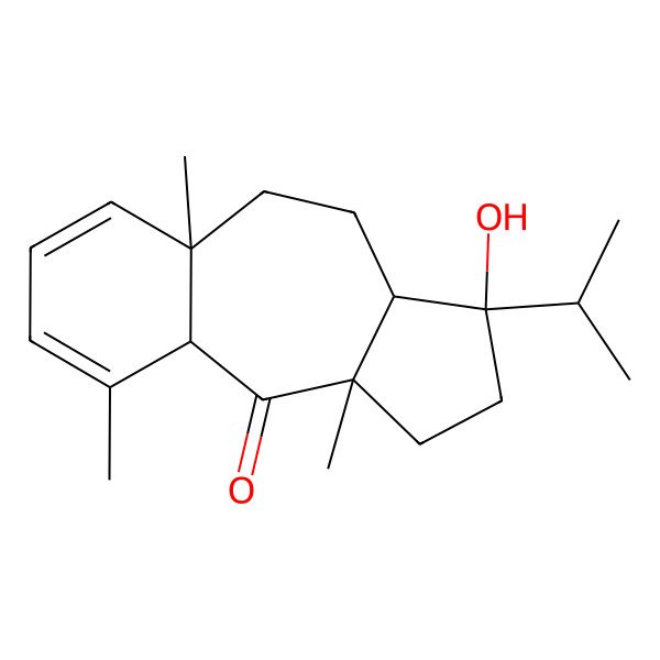 2D Structure of 3-Hydroxy-5a,9,10a-trimethyl-3-propan-2-yl-1,2,3a,4,5,9a-hexahydrobenzo[f]azulen-10-one