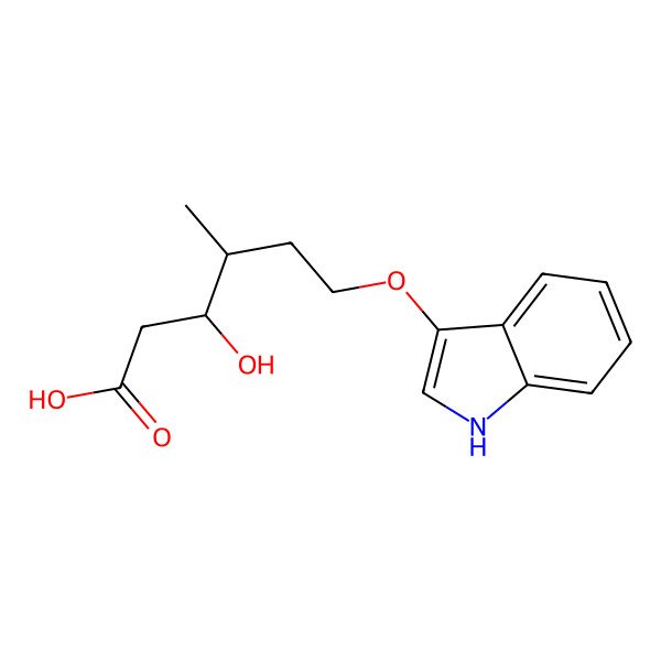 2D Structure of 3-Hydroxy-6-(1h-indol-3-yloxy)-4-methylhexanoic acid