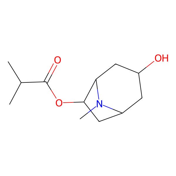 2D Structure of 3-Hydroxy-6-isobutyryloxytropane