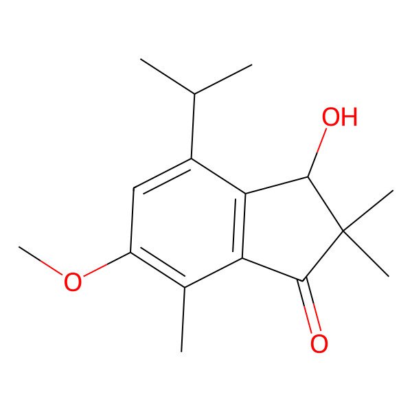 2D Structure of 3-hydroxy-6-methoxy-2,2,7-trimethyl-4-propan-2-yl-3H-inden-1-one