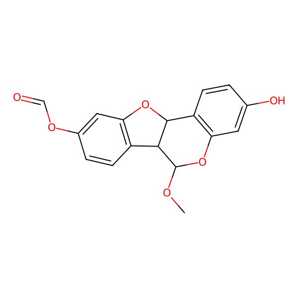 2D Structure of (3-hydroxy-6-methoxy-6a,11a-dihydro-6H-[1]benzofuro[3,2-c]chromen-9-yl) formate