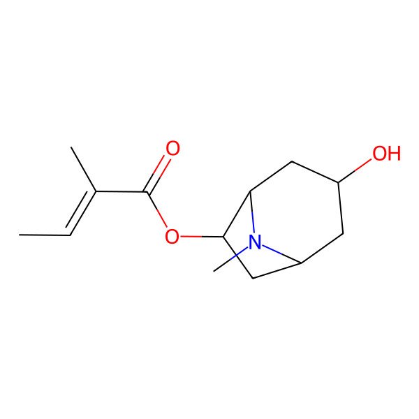 2D Structure of 3-Hydroxy-6-tigloyloxytropane