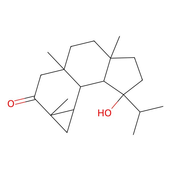 2D Structure of 3-Hydroxy-6,9,12-trimethyl-3-propan-2-yltetracyclo[7.5.0.02,6.012,14]tetradecan-11-one