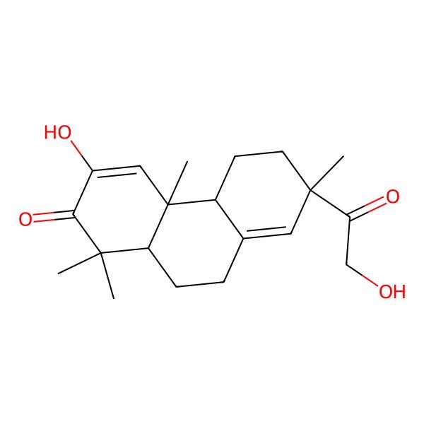 2D Structure of 3-Hydroxy-7-(2-hydroxyacetyl)-1,1,4a,7-tetramethyl-4b,5,6,9,10,10a-hexahydrophenanthren-2-one