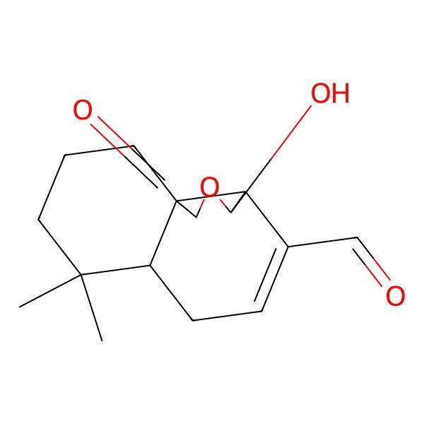 2D Structure of 3-hydroxy-7,7-dimethyl-1-oxo-3a,6,6a,8,9,10-hexahydro-3H-benzo[d][2]benzofuran-4-carbaldehyde
