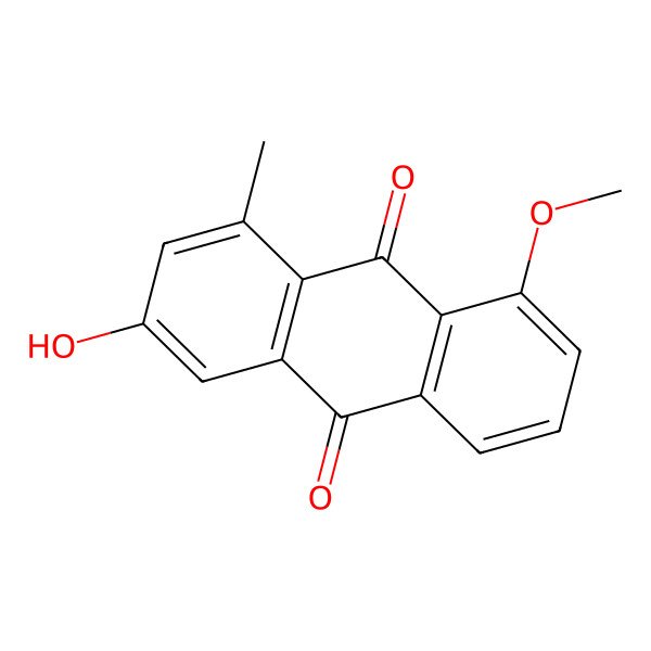 2D Structure of 3-Hydroxy-8-methoxy-1-methylanthracene-9,10-dione