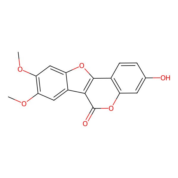 2D Structure of 3-Hydroxy-8,9-dimethoxycoumestan