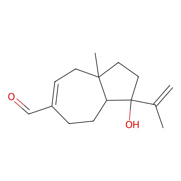 2D Structure of 3-Hydroxy-8a-methyl-3-prop-1-en-2-yl-1,2,3a,4,5,8-hexahydroazulene-6-carbaldehyde