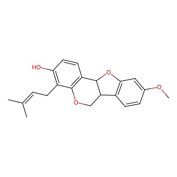 2D Structure of 3-Hydroxy-9-methoxy-4-prenylpterocarpan