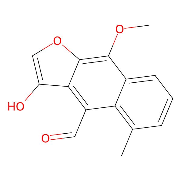 2D Structure of 3-Hydroxy-9-methoxy-5-methylbenzo[f][1]benzofuran-4-carbaldehyde