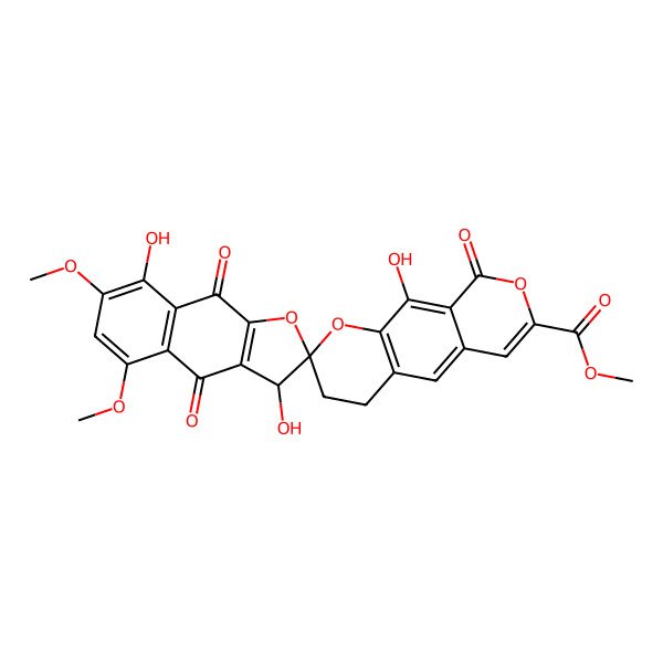 2D Structure of 3'-Hydroxy-beta-rubromycin