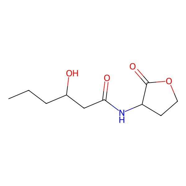 2D Structure of 3-hydroxy-N-(2-oxooxolan-3-yl)hexanamide