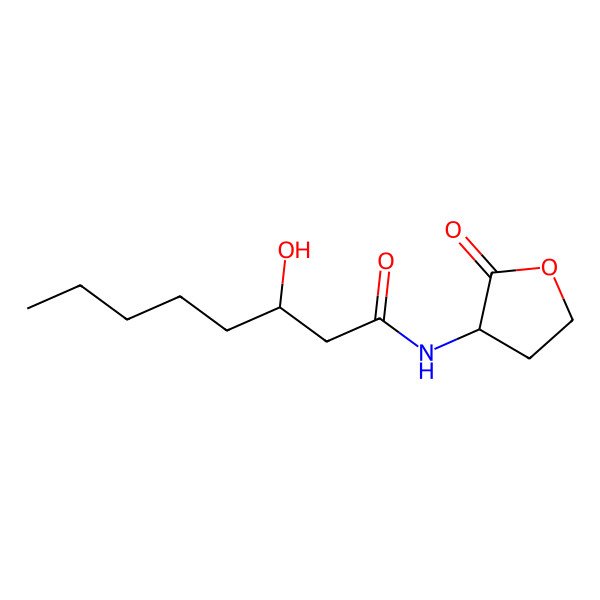 2D Structure of 3-Hydroxy-N-(2-oxotetrahydrofuran-3-yl)octanamide