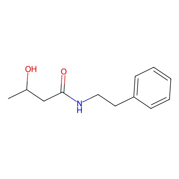2D Structure of 3-hydroxy-N-phenethyl-butyramide