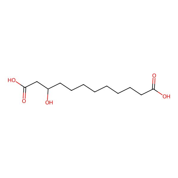 2D Structure of 3-Hydroxydodecanedioic acid