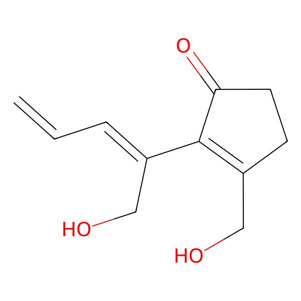 2D Structure of 3-(Hydroxymethyl)-2-(1-hydroxypenta-2,4-dien-2-yl)cyclopent-2-en-1-one