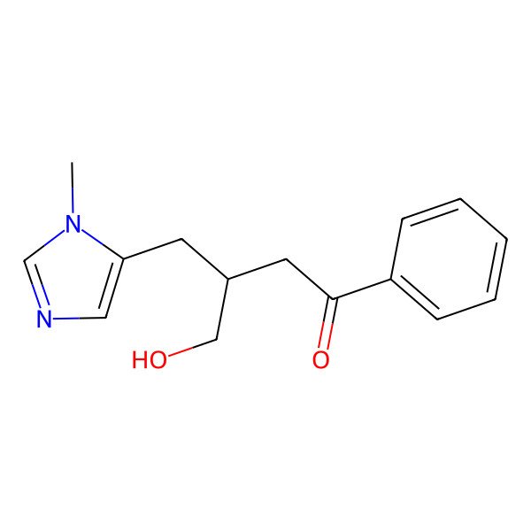 2D Structure of 3-Hydroxymethyl-4-(3-methyl-3h-imidazol-4-yl)-1-phenyl-butan-1-one 2D Structure of 3-Hydroxymethyl-4-(3-methyl-3h-imidazol-4-yl)-1-phenyl-butan-1-one
