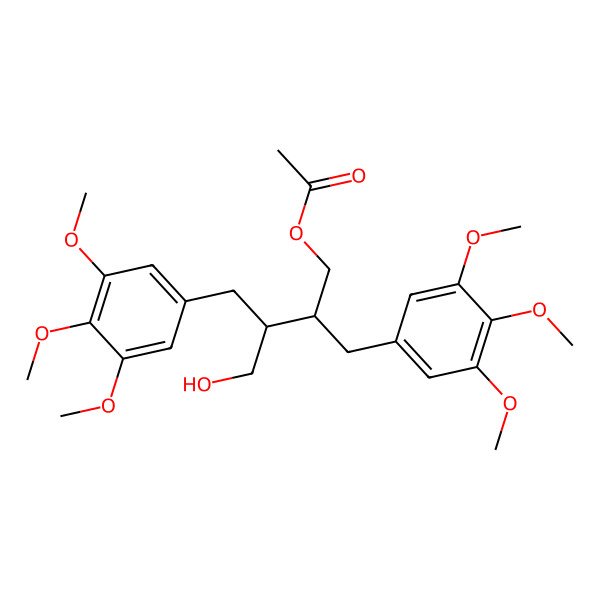 2D Structure of [3-(Hydroxymethyl)-4-(3,4,5-trimethoxyphenyl)-2-[(3,4,5-trimethoxyphenyl)methyl]butyl] acetate