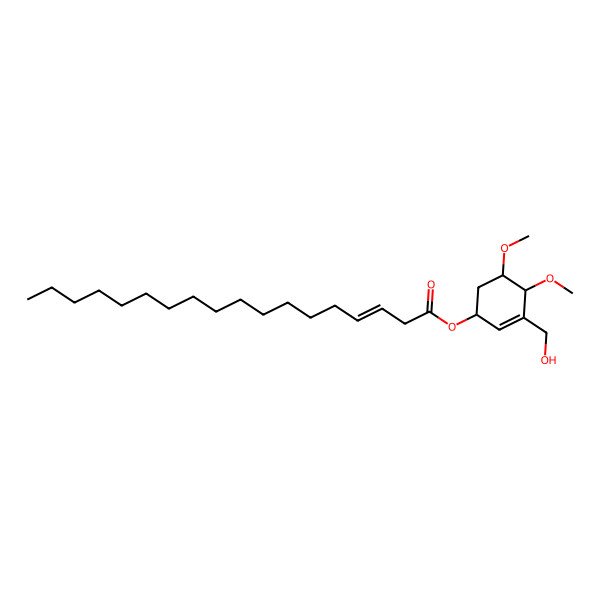 2D Structure of [3-(Hydroxymethyl)-4,5-dimethoxycyclohex-2-en-1-yl] octadec-3-enoate