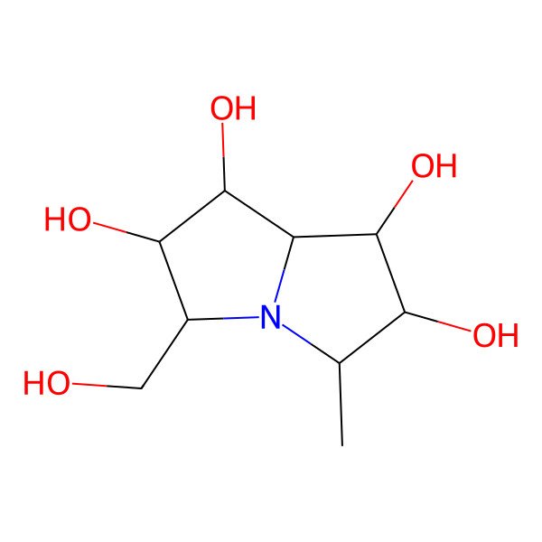 2D Structure of 3-(hydroxymethyl)-5-methyl-2,3,5,6,7,8-hexahydro-1H-pyrrolizine-1,2,6,7-tetrol 2D Structure of 3-(hydroxymethyl)-5-methyl-2,3,5,6,7,8-hexahydro-1H-pyrrolizine-1,2,6,7-tetrol