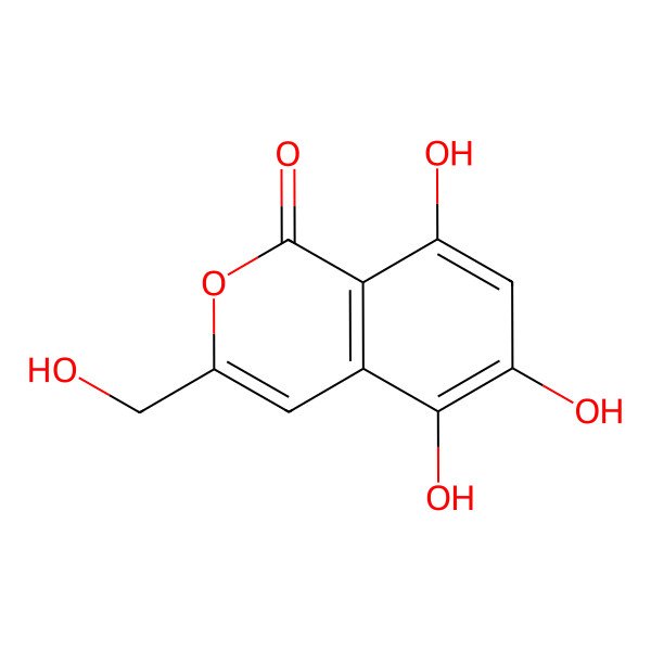 2D Structure of 3-Hydroxymethyl-5,6,8-trihydroxy isocoumarin