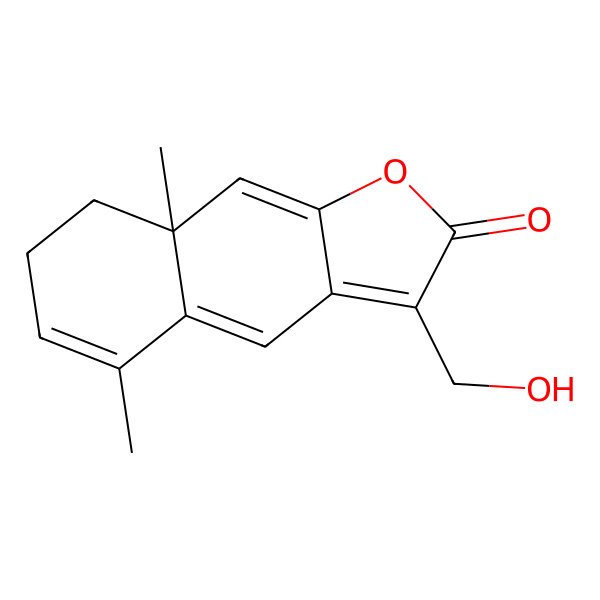 2D Structure of 3-(Hydroxymethyl)-5,8a-dimethyl-7,8-dihydrobenzo[f][1]benzofuran-2-one