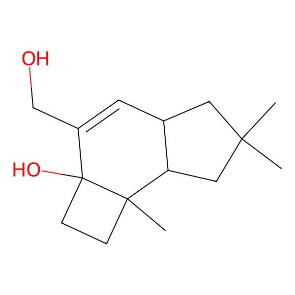 2D Structure of 3-(Hydroxymethyl)-6,6,7b-trimethyl-1,2,4a,5,7,7a-hexahydrocyclobuta[e]inden-2a-ol