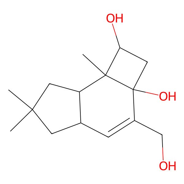 2D Structure of 3-(Hydroxymethyl)-6,6,7b-trimethyl-1,2,4a,5,7,7a-hexahydrocyclobuta[e]indene-1,2a-diol