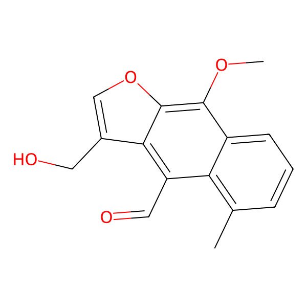 2D Structure of 3-(Hydroxymethyl)-9-methoxy-5-methylnaphtho[2,3-B]furan-4-carbaldehyde