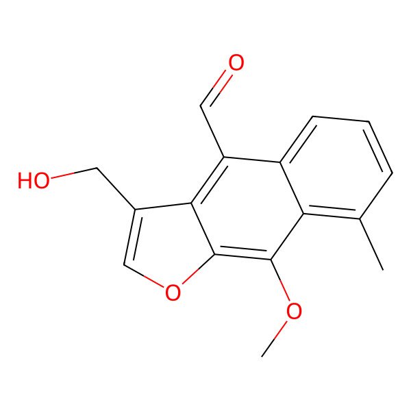 2D Structure of 3-(Hydroxymethyl)-9-methoxy-8-methylbenzo[f][1]benzofuran-4-carbaldehyde