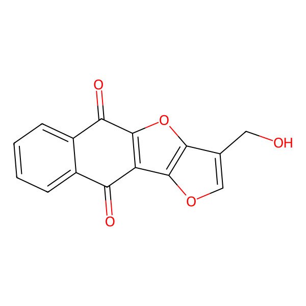 2D Structure of 3-Hydroxymethylfuro[3,2-b]naphtho[2,3-d]furan-5,10-dione