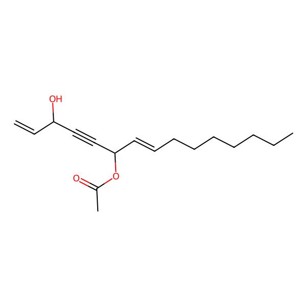 2D Structure of 3-Hydroxypentadeca-1,7-dien-4-yn-6-yl acetate