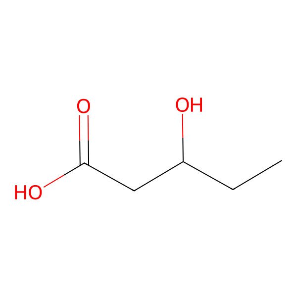 2D Structure of 3-Hydroxypentanoic acid
