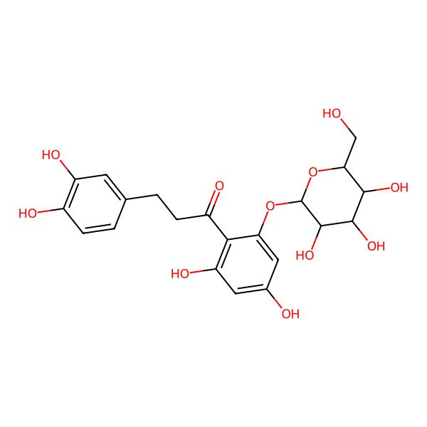 2D Structure of 3-Hydroxyphloretin 2'-O-glucoside