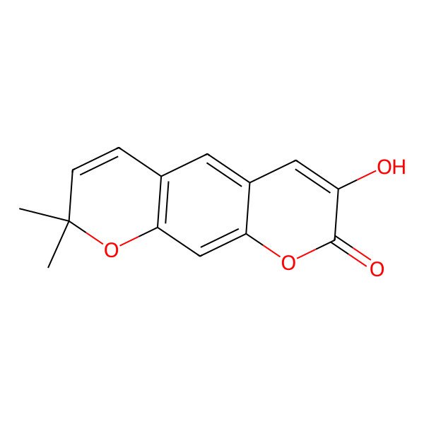 2D Structure of 3-Hydroxyxanthyletin