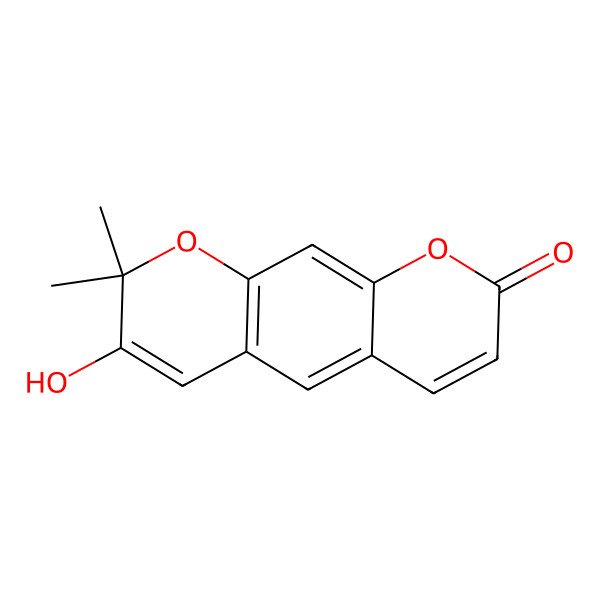 2D Structure of 3'-Hydroxyxanthyletin