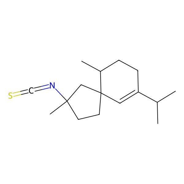 2D Structure of 3-Isothiocyanato-3,10-dimethyl-7-propan-2-ylspiro[4.5]dec-6-ene