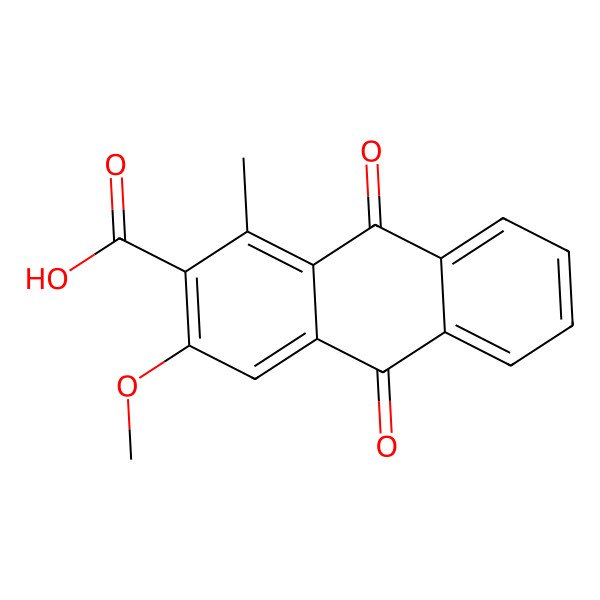 2D Structure of 3-Methoxy-1-methyl-9,10-dioxoanthracene-2-carboxylic acid
