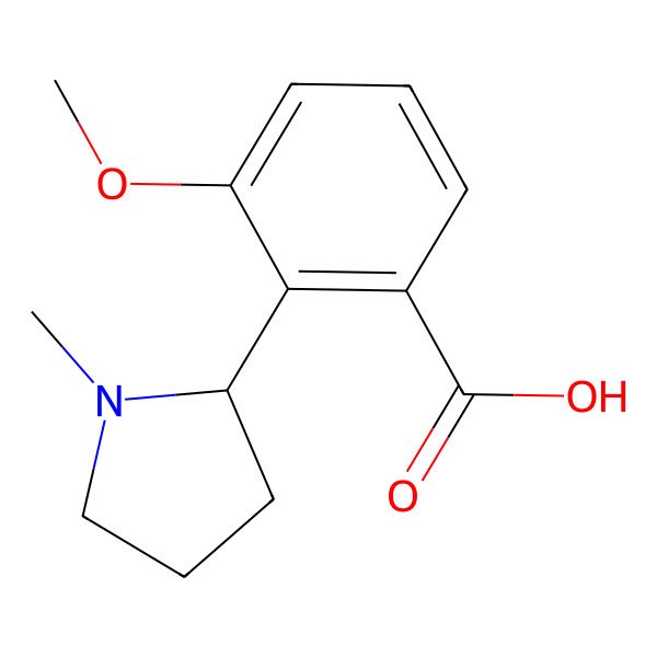 2D Structure of 3-methoxy-2-[(2R)-1-methylpyrrolidin-2-yl]benzoic acid