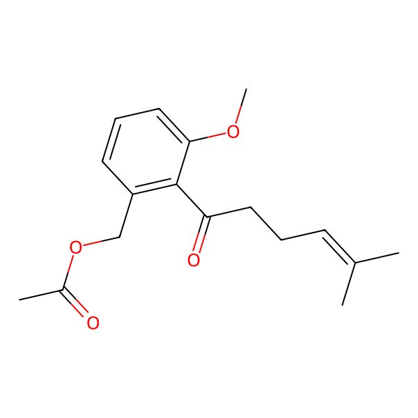 2D Structure of [3-Methoxy-2-(5-methylhex-4-enoyl)phenyl]methyl acetate