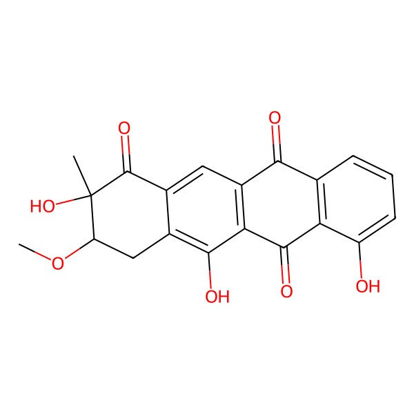 2D Structure of 3-Methoxy-2-methyl-2,5,7-trihydroxy-3,4-dihydro-1,6,11(2H)-naphthacenetrione